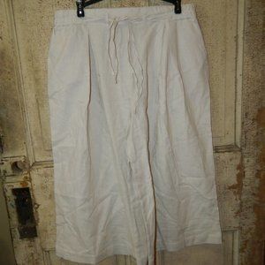 Charlie Paige Linen Blend Wide Leg Culottes Pants Size L NWT (X-14)